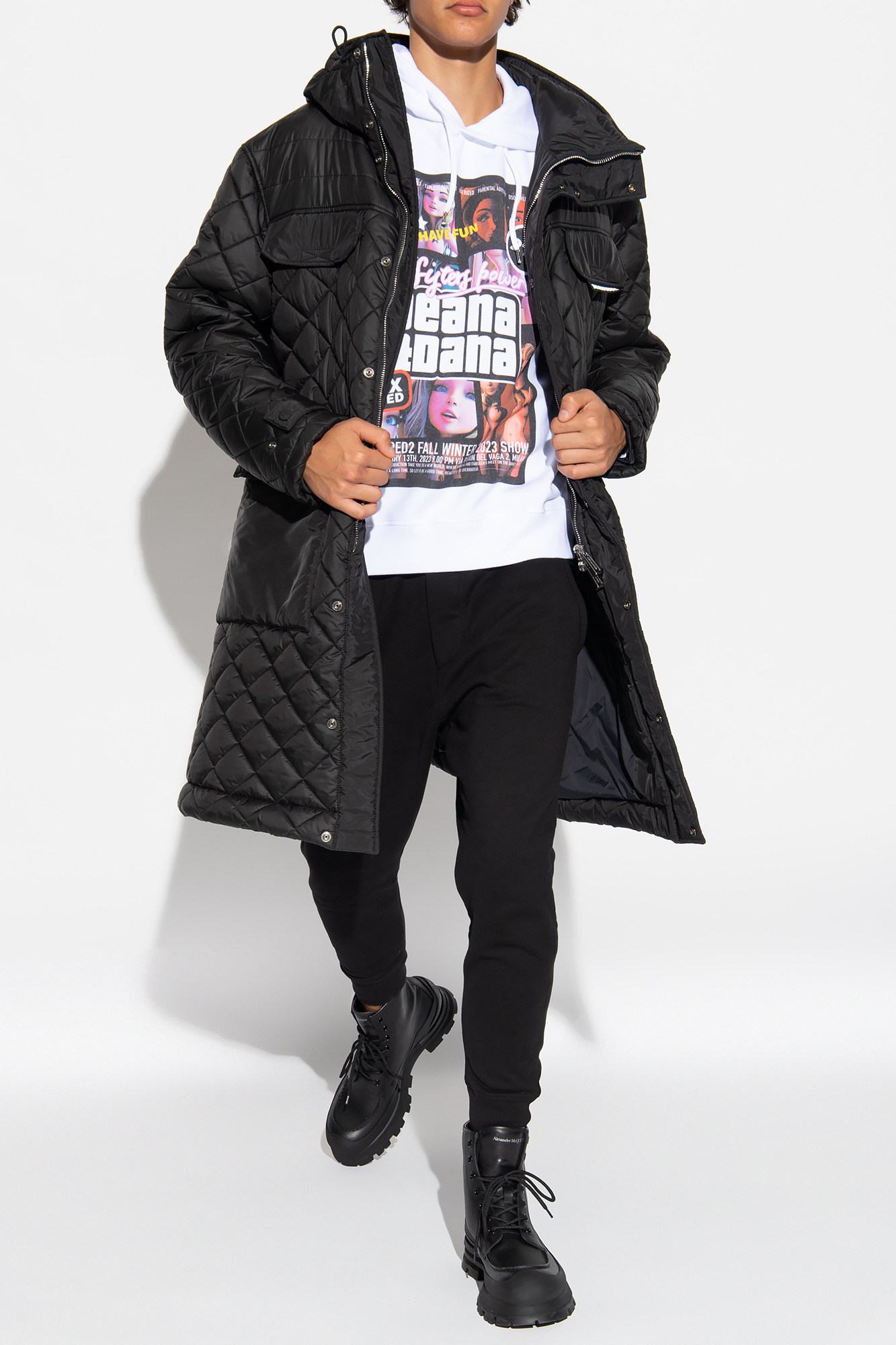 パーカー・フーディ D SQUARED2 FW23 'Ibra' hoodie (S74HG0147S23326 900) Dsquared2 Cool Fit Zip Hoodie Sweatshirt